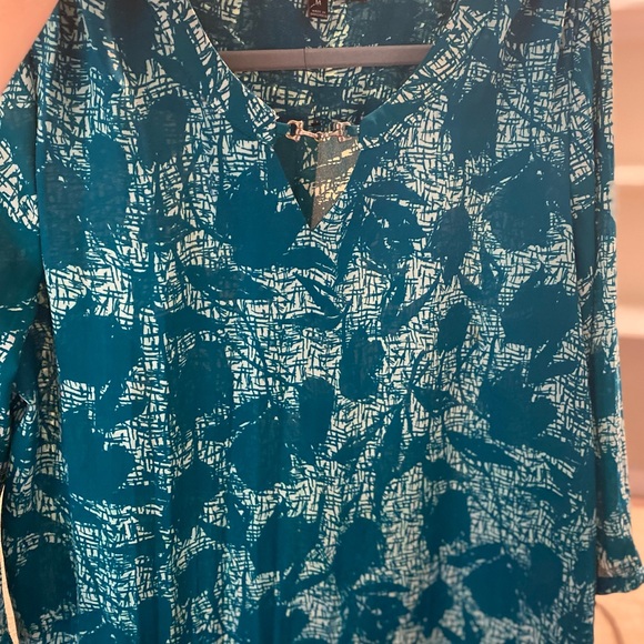 Harve Benard Medium Tunic Blouse Top Green - Picture 5 of 5